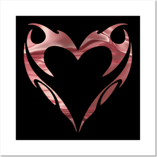 Tribal heart (liquid rose gold / pink) | Love | Friendship | Gift for girlfriend Posters and Art